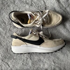 Nike Waffle Debut Pale Ivory Black Retro Sneakers Womens 8.5 Casual Trainer